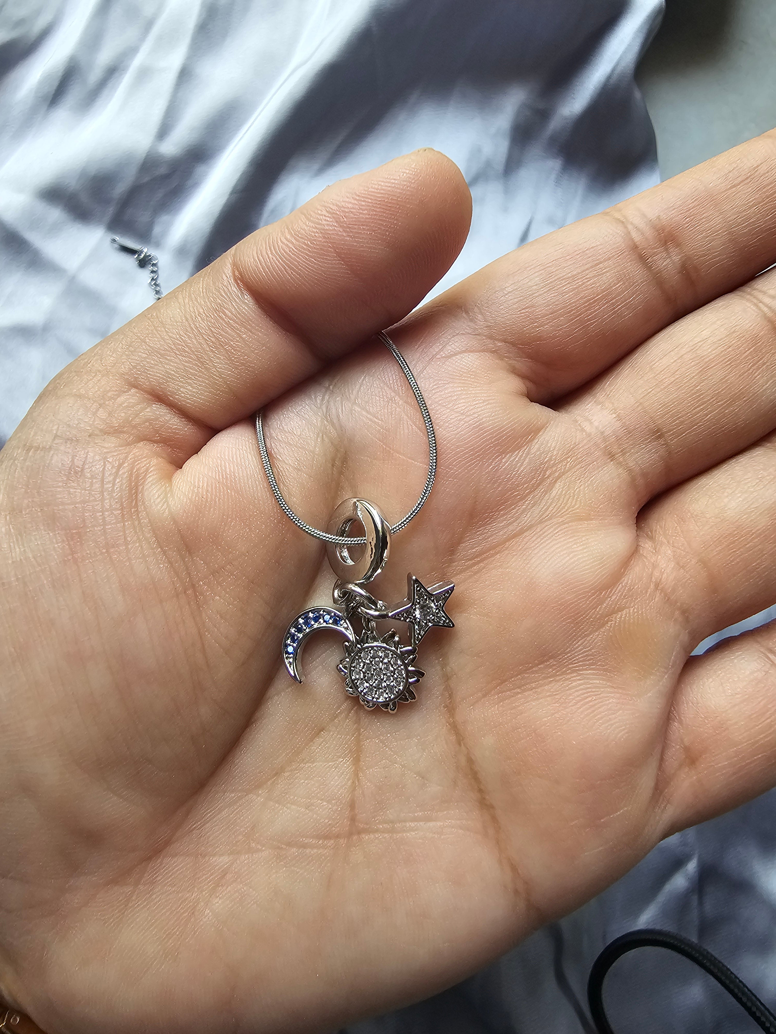 Anti-Tarnish Moon and Star Charm Necklace