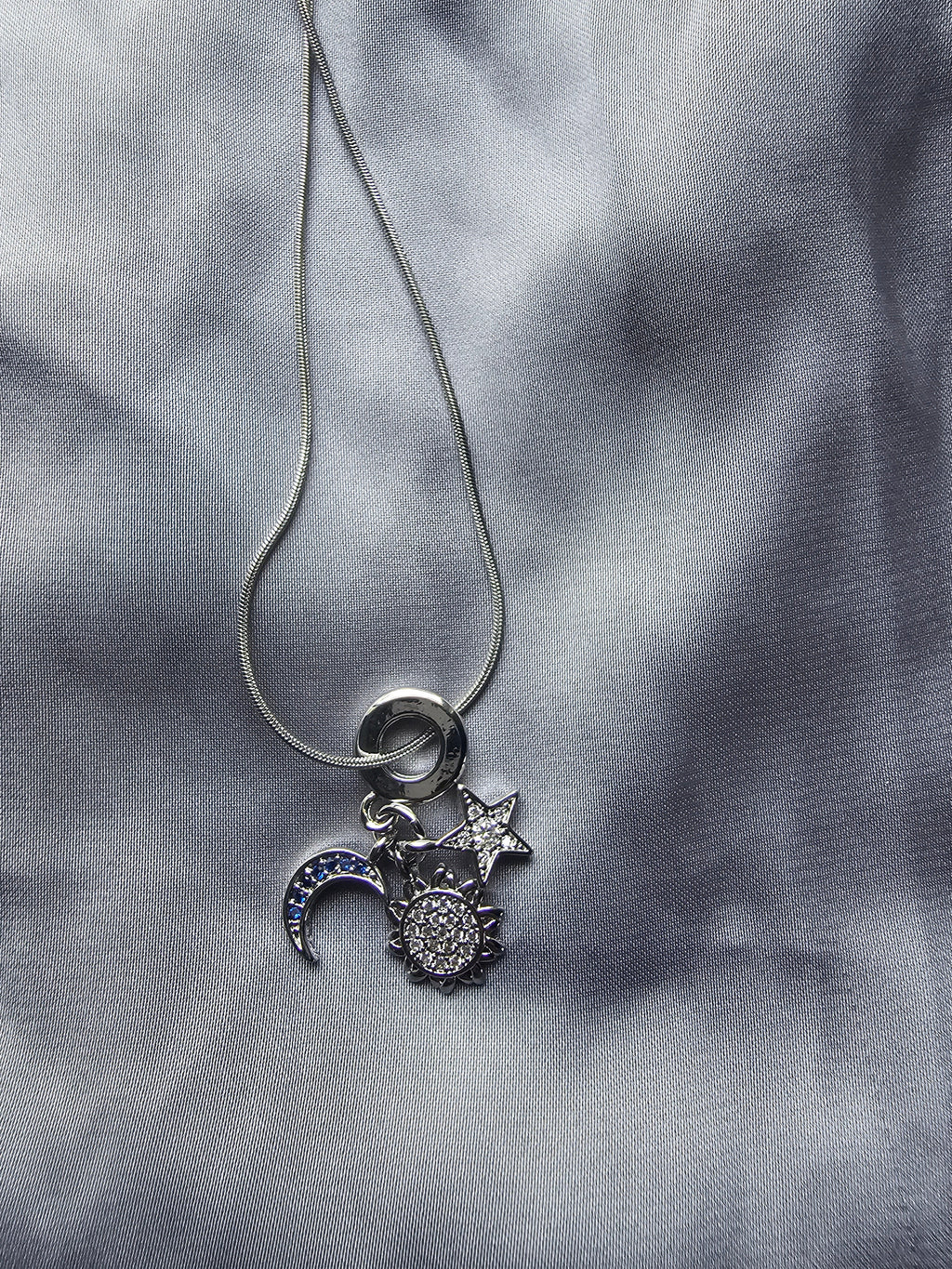 Anti-Tarnish Moon and Star Charm Necklace