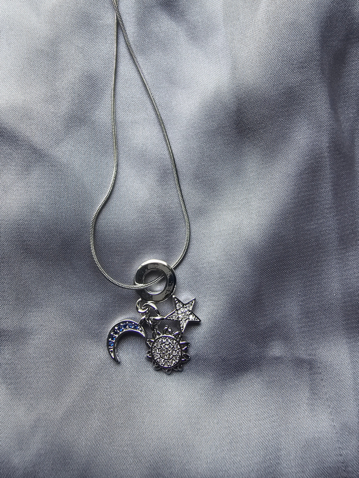 Anti-Tarnish Moon and Star Charm Necklace