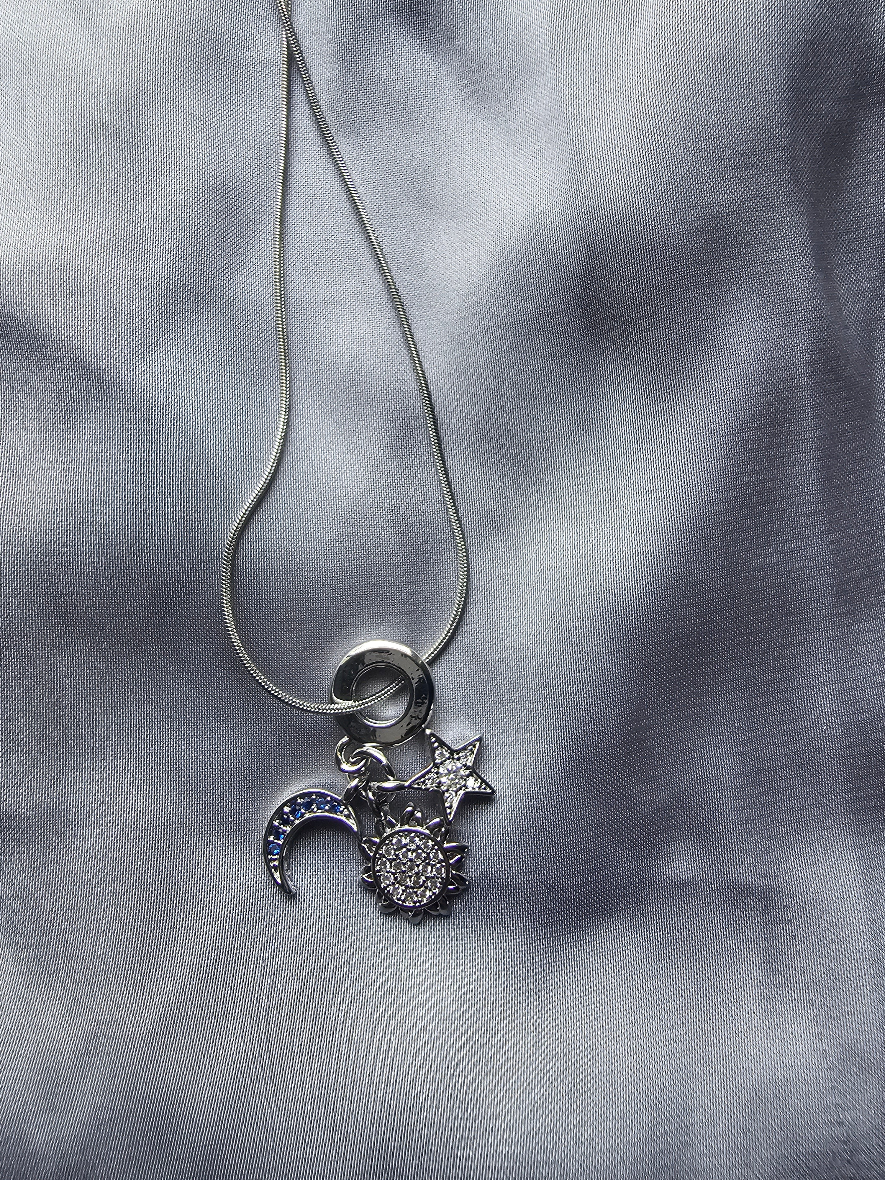 Anti-Tarnish Moon and Star Charm Necklace