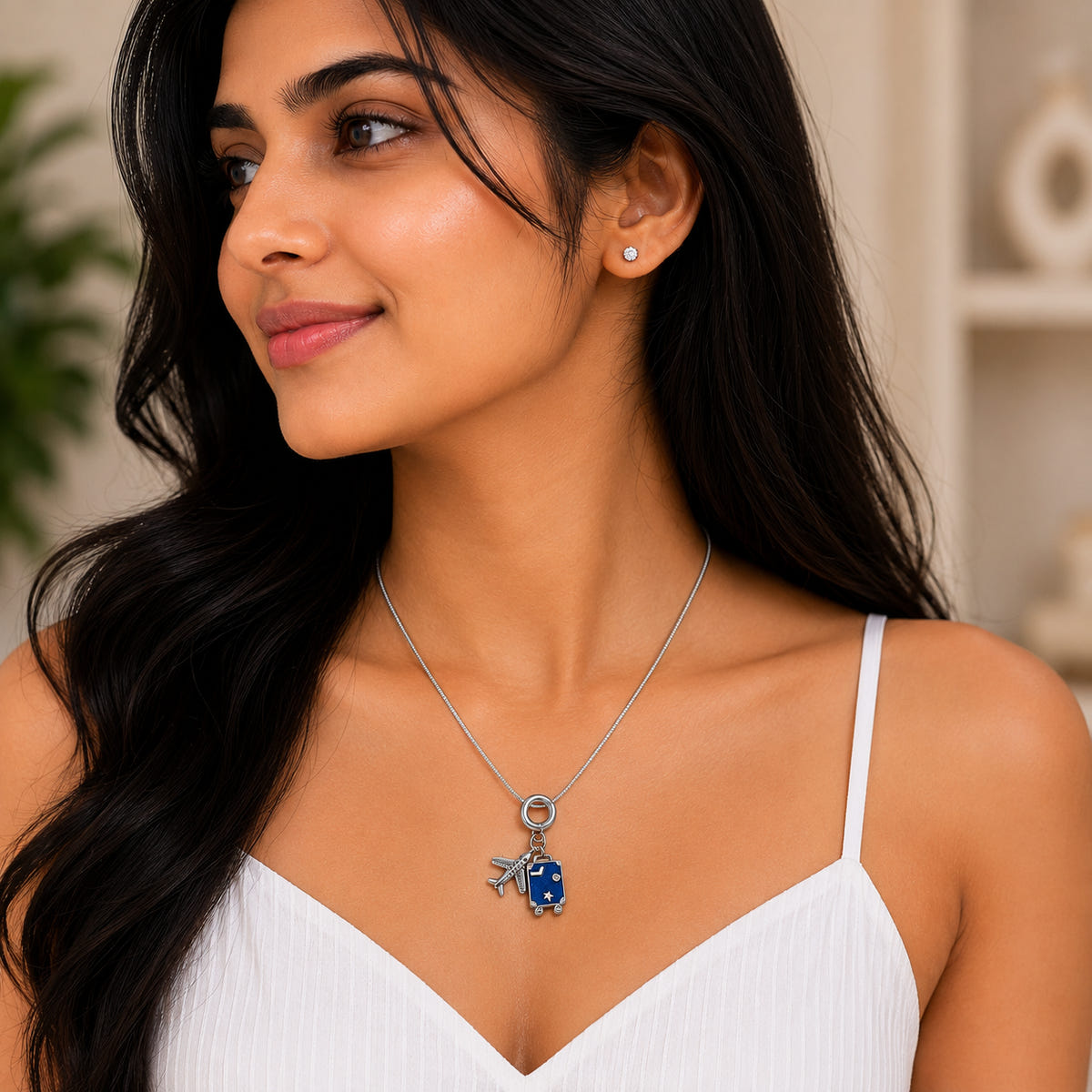 Anti-Tarnish Travel Bag Necklace (Silver)
