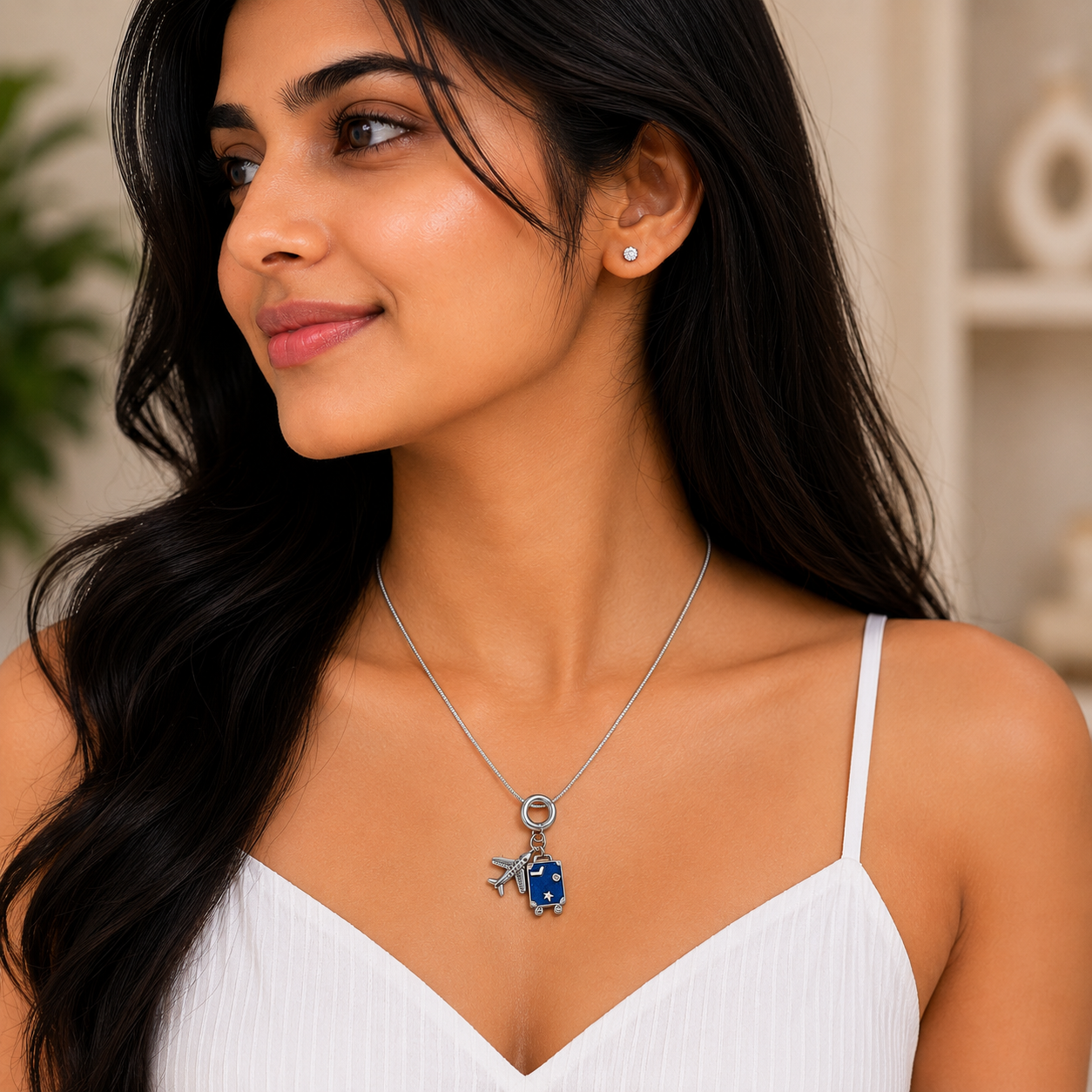 Anti-Tarnish Travel Bag Necklace (Silver) Secondary image
