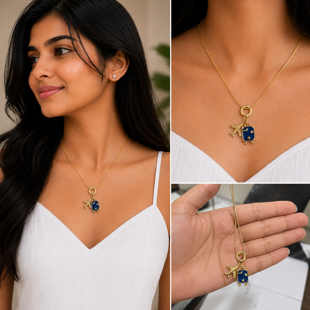 Anti-Tarnish Travel Bag Necklace (Gold)