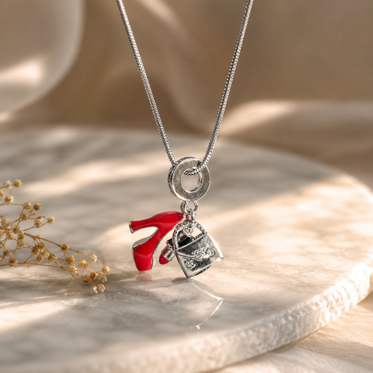 Anti-Tarnish Shoe Necklace (Silver)