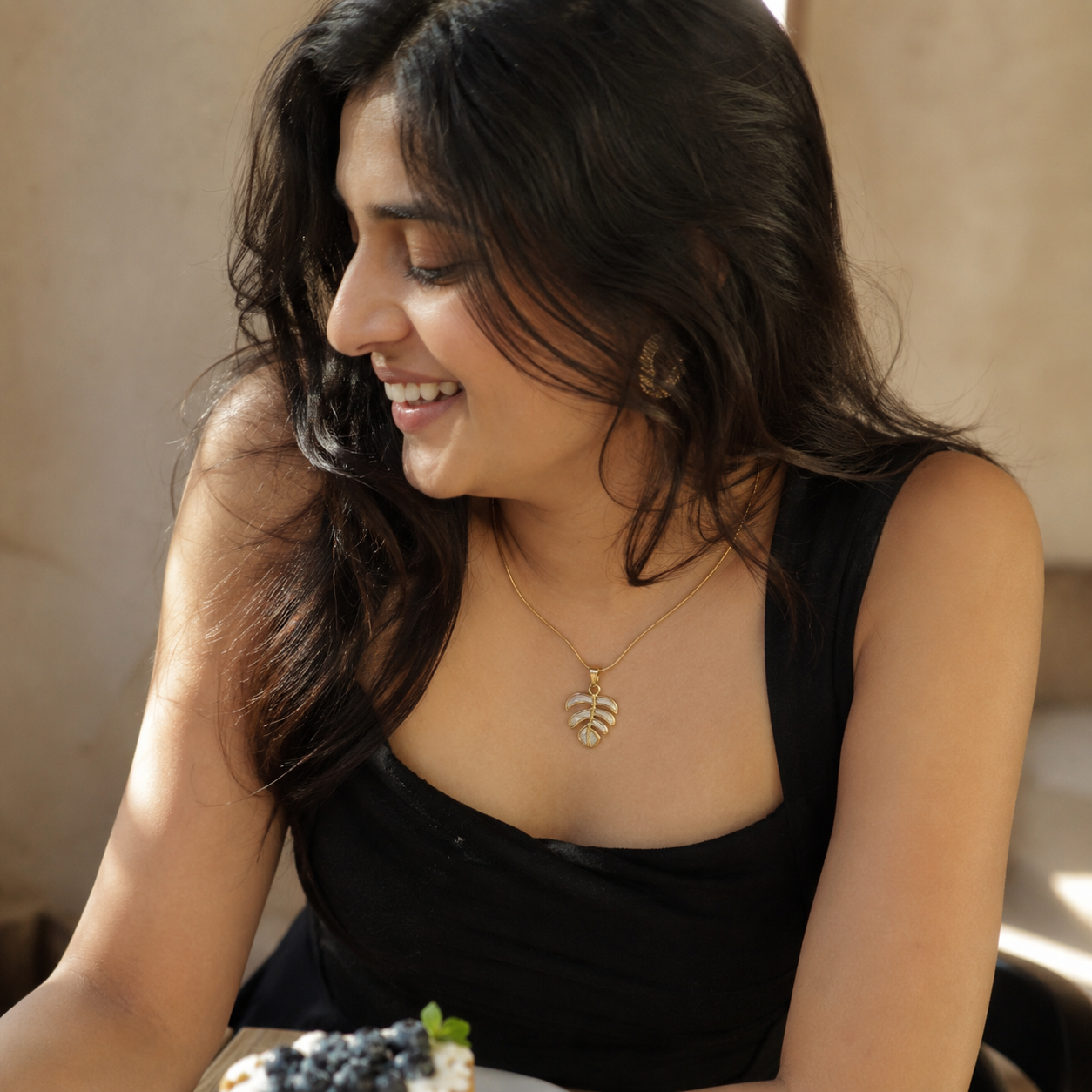 Anti-tarnish Leaf Charm Necklace