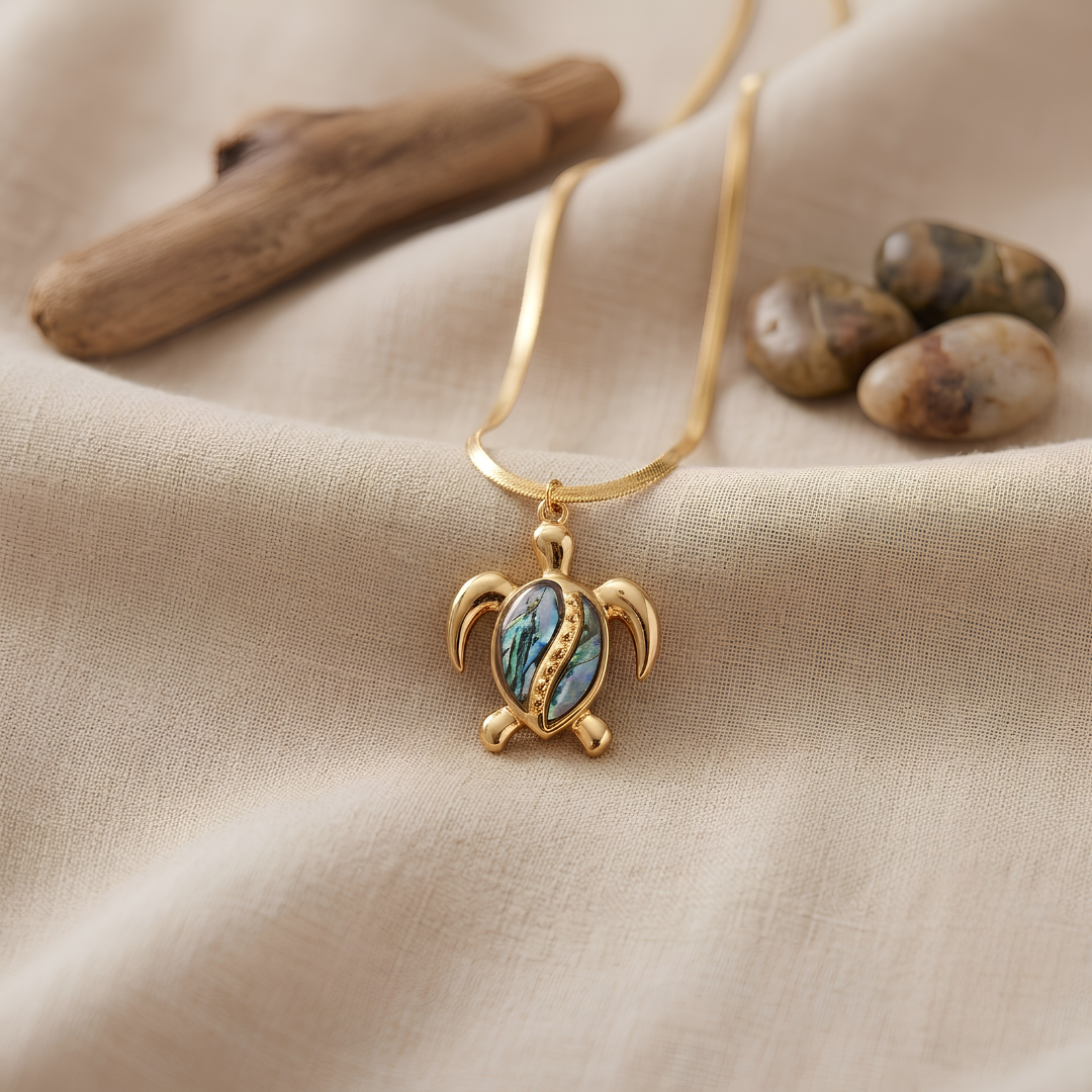 Anti Tarnish Turtle Charm Necklace