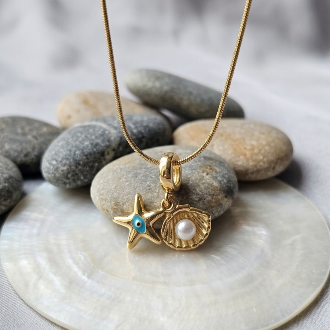 Anti-Tarnish Sea Shell and Star Necklace