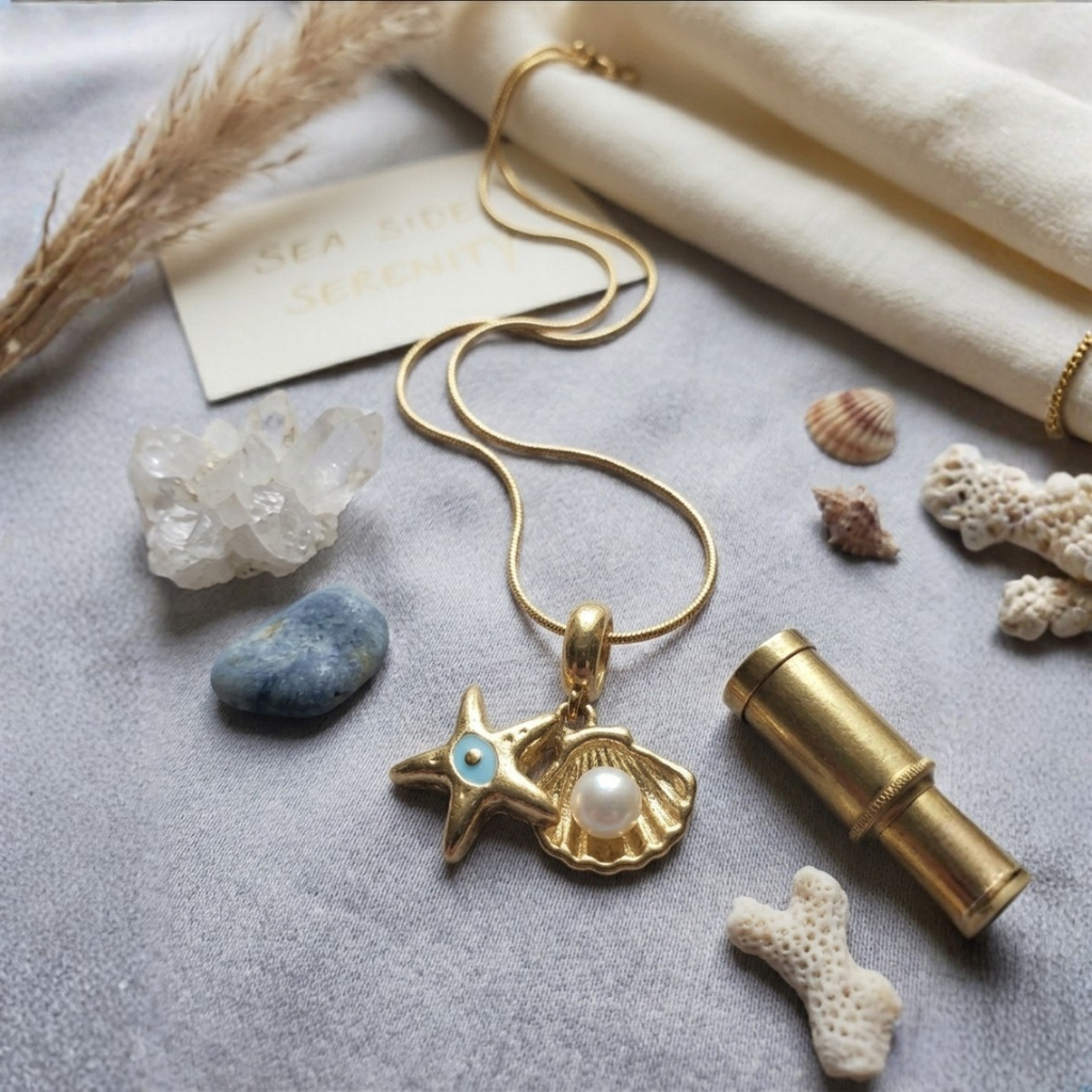 Anti-Tarnish Sea Shell and Star Necklace