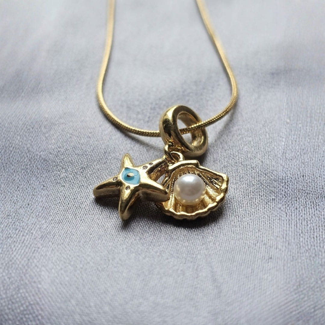Anti-Tarnish Sea Shell and Star Necklace
