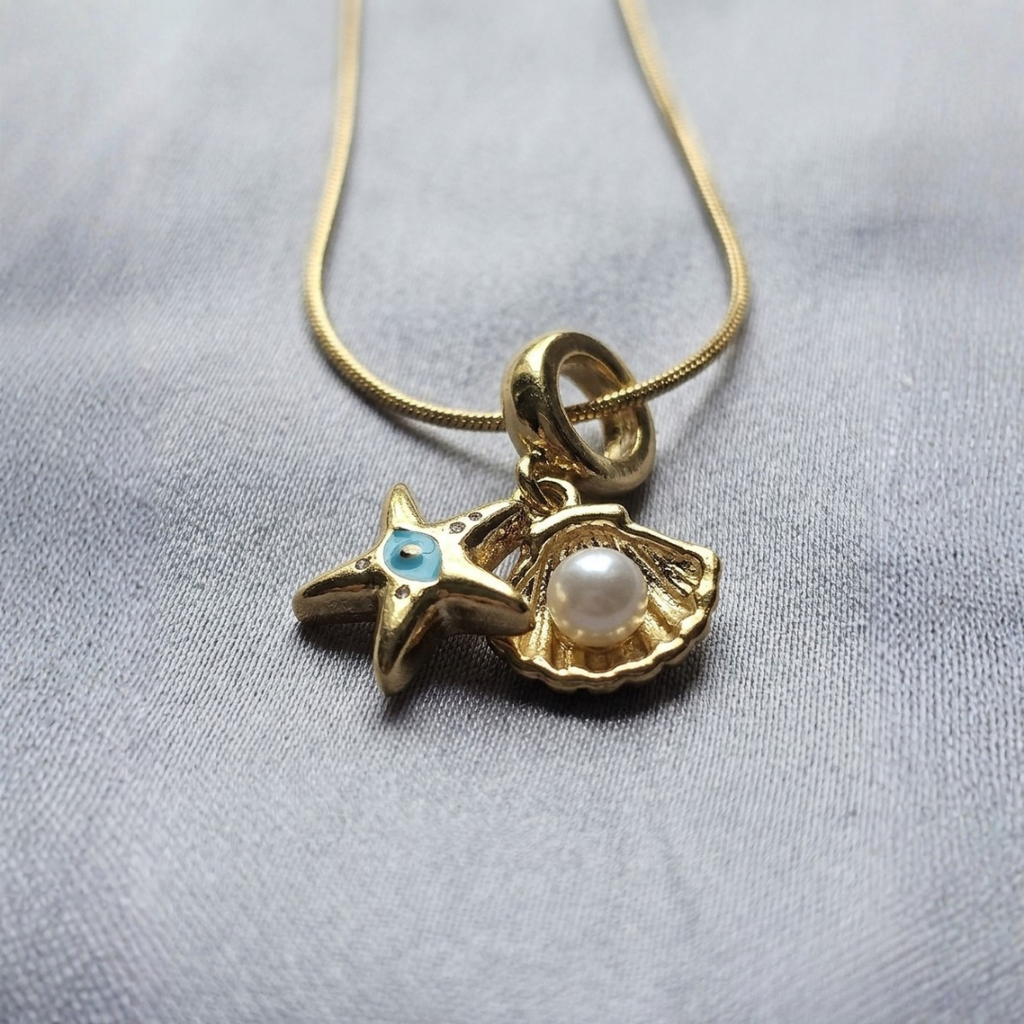 Anti-Tarnish Sea Shell and Star Necklace